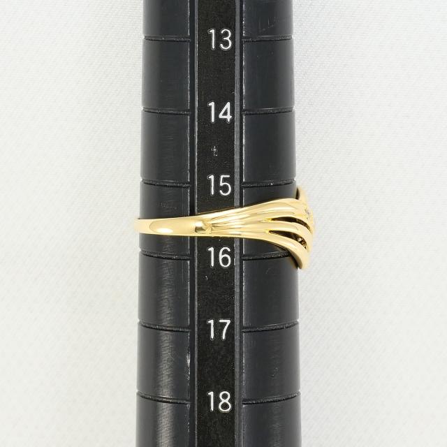 K18 18金 YG イエローゴールド リング・指輪 15.5号 ダイヤ 0.03ct 総重量約2.0g 中古ジュエリー_6
