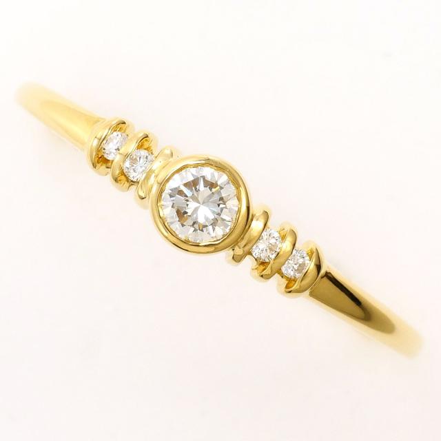 K18 18金 YG イエローゴールド リング・指輪 27号 ダイヤ 0.19ct 総重量約