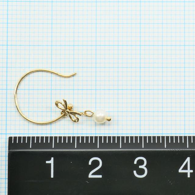 K10 10金 YG 黄色ゴールド ピアス パール 総掛け目約0.5g 中古宝飾品