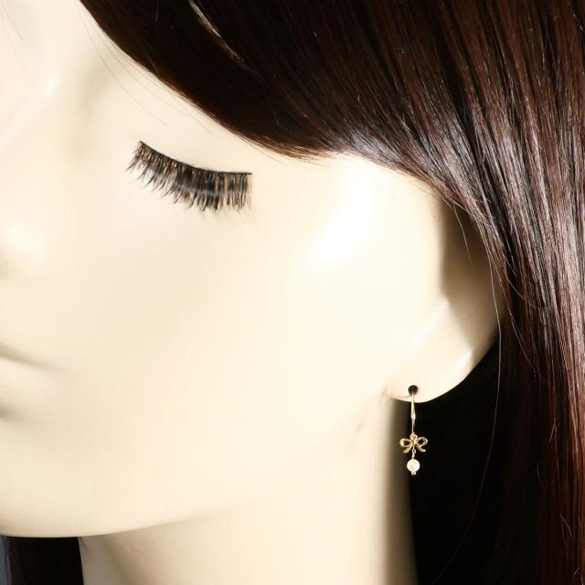 K10 10金 YG 黄色ゴールド ピアス パール 総掛け目約0.5g 中古宝飾品