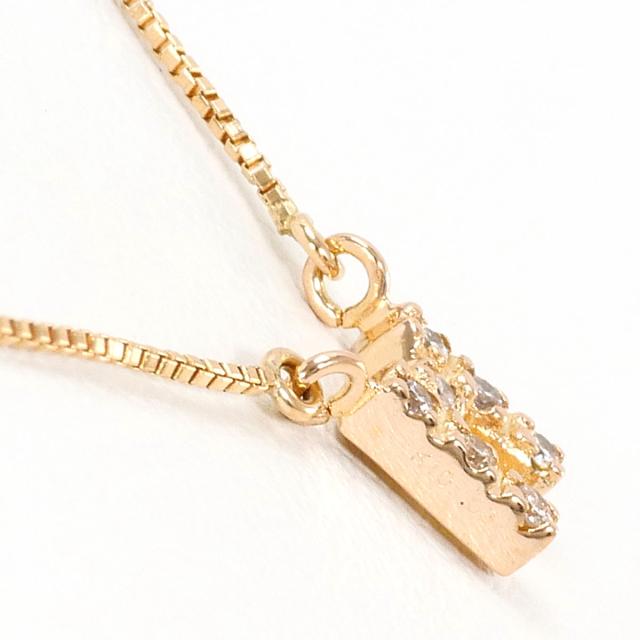 K10 10金 PG ピンクゴールド ネックレス ダイヤ 0.03ct 総重量約1.0g 約41cm 中古ジュエリー_1