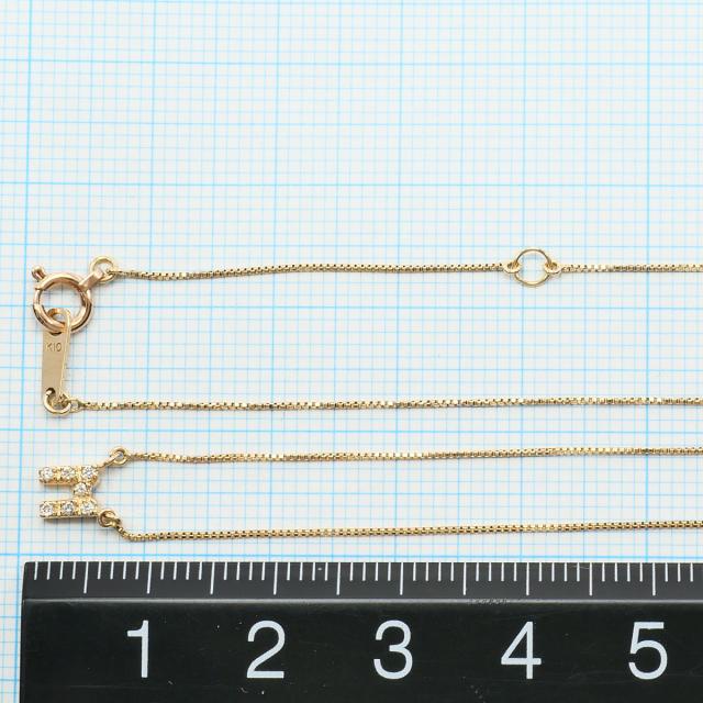 K10 10金 PG ピンクゴールド ネックレス ダイヤ 0.03ct 総重量約1.0g 約41cm 中古ジュエリー_3