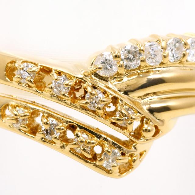 K18 18金 YG イエローゴールド リング・指輪 12号 ダイヤ 0.18ct 鑑別 