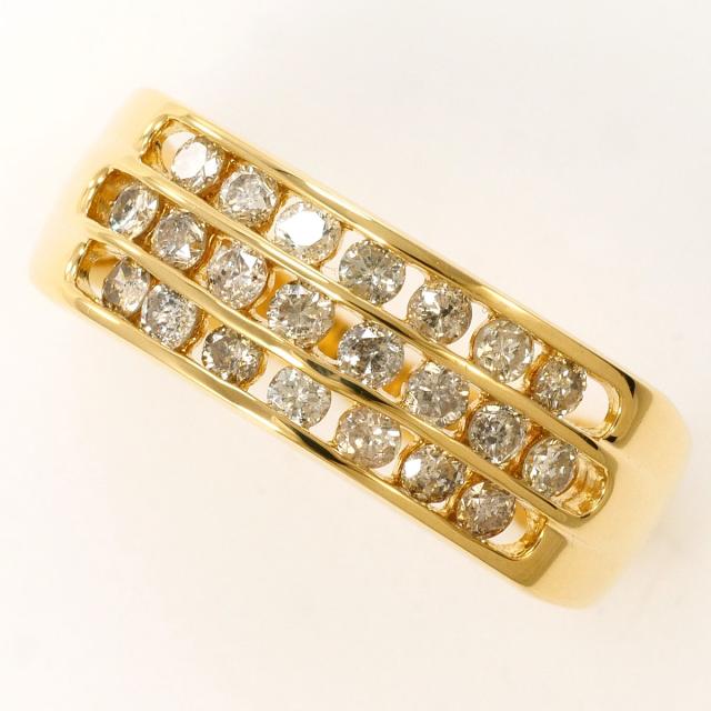K18 18金 YG イエローゴールド リング・指輪 11号 ダイヤ 0.50ct 鑑別 