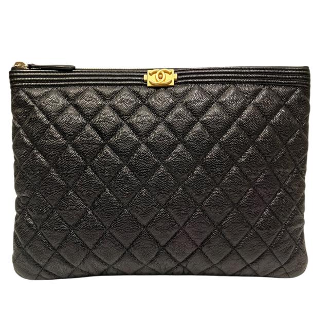 シャネル ボーイシャネル クラッチバッグ キャビアスキン レディース 【中古】