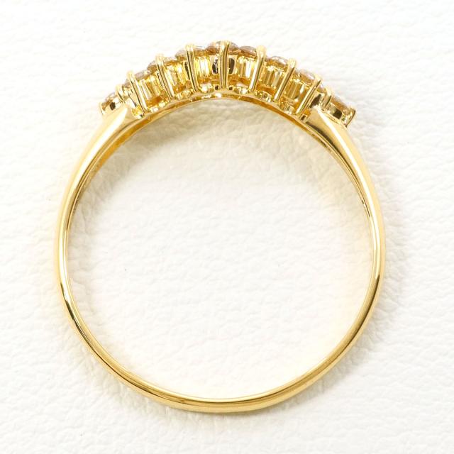 K18 18金 YG イエローゴールド リング・指輪 13.5号 ブラウンダイヤ 0.50ct 総重量約1.6g 中古ジュエリー_1