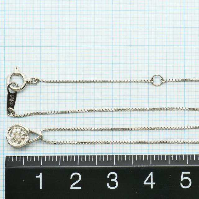 PT850 プラチナ ネックレス ダイヤ 0.26ct I1 鑑定書 総重量約3.1g 約40cm 中古ジュエリー_4