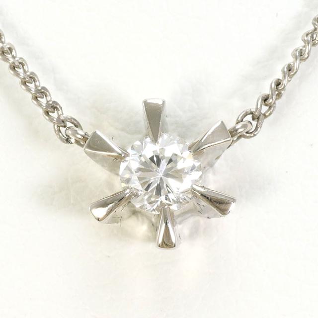 PT プラチナ PT850 プラチナ ネックレス ダイヤ 0.20ct SI2 鑑定書 総重量約2.8g 約40cm 中古ジュエリー