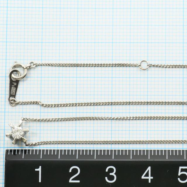 PT プラチナ PT850 プラチナ ネックレス ダイヤ 0.20ct SI2 鑑定書 総重量約2.8g 約40cm 中古ジュエリー_4