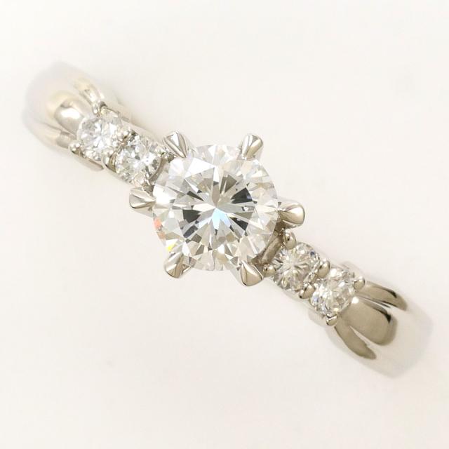PT900 プラチナ リング・指輪 14号 ダイヤ 0.507ct ダイヤ 0.13ct VS1 鑑定書 総重量約4.2g 中古ジュエリー