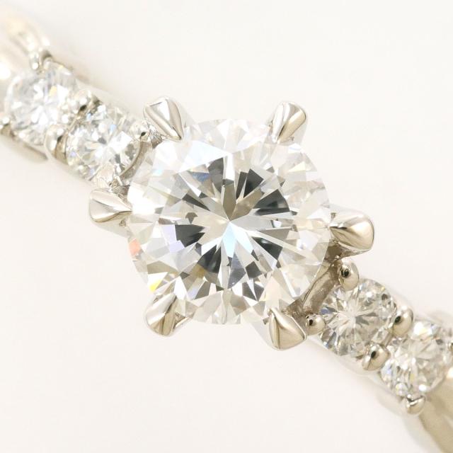 PT900 プラチナ リング・指輪 14号 ダイヤ 0.507ct ダイヤ 0.13ct VS1 鑑定書 総重量約4.2g 中古ジュエリー_1