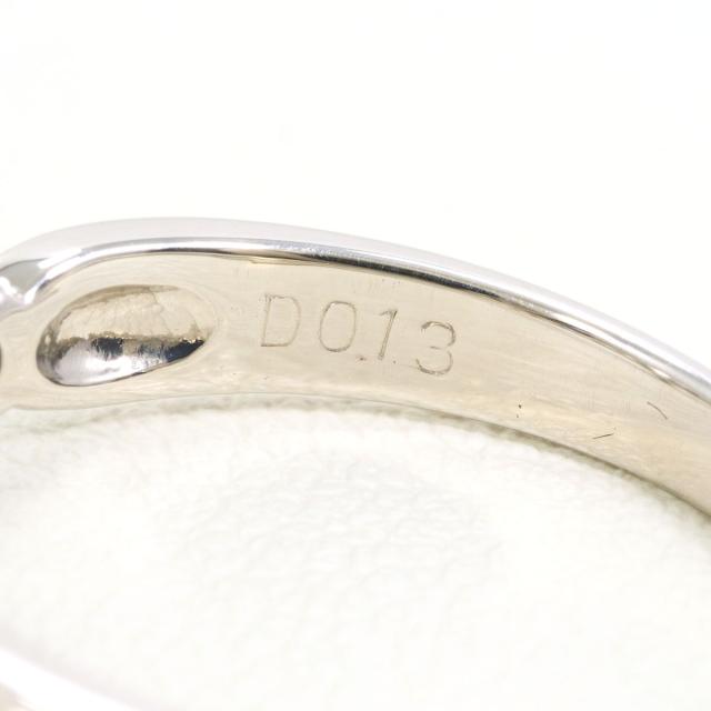PT900 プラチナ リング・指輪 14号 ダイヤ 0.507ct ダイヤ 0.13ct VS1 鑑定書 総重量約4.2g 中古ジュエリー_5
