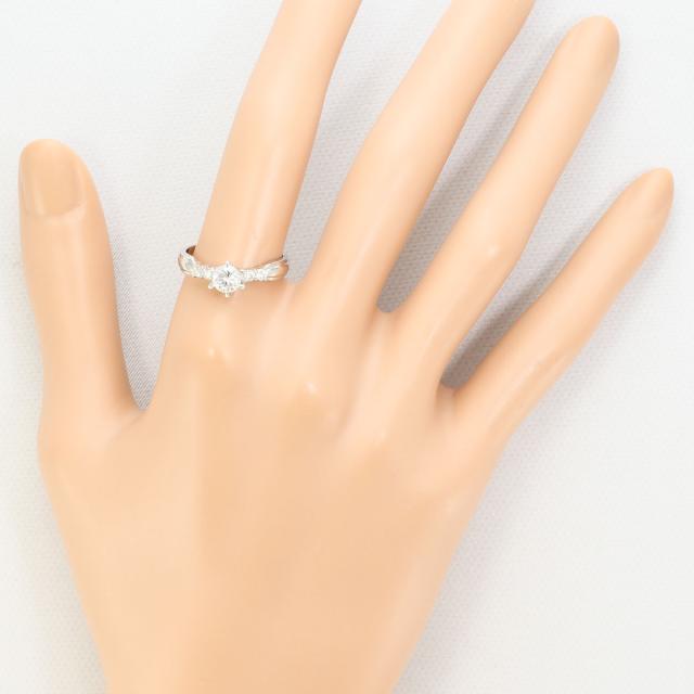 PT900 プラチナ リング・指輪 14号 ダイヤ 0.507ct ダイヤ 0.13ct VS1 鑑定書 総重量約4.2g 中古ジュエリー_6
