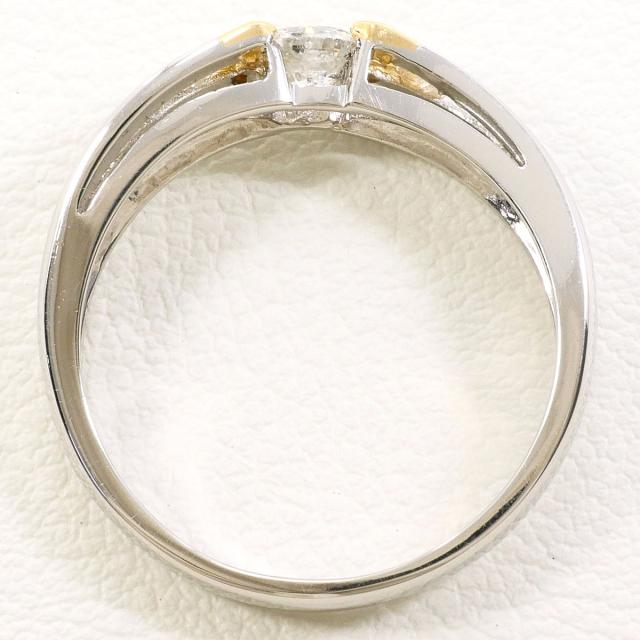 PT900 プラチナ K18 18金 YG イエローゴールド リング・指輪 14号 ダイヤ 0.31ct 鑑別書 総重量約4.5g 中古ジュエリー_2
