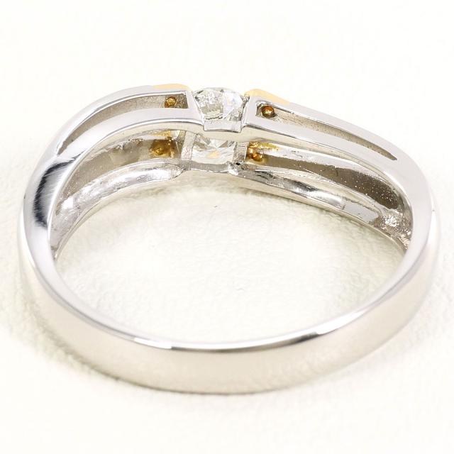 PT900 プラチナ K18 18金 YG イエローゴールド リング・指輪 14号 ダイヤ 0.31ct 鑑別書 総重量約4.5g 中古ジュエリー_3