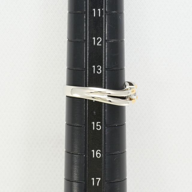 PT900 プラチナ K18 18金 YG イエローゴールド リング・指輪 14号 ダイヤ 0.31ct 鑑別書 総重量約4.5g 中古ジュエリー_7