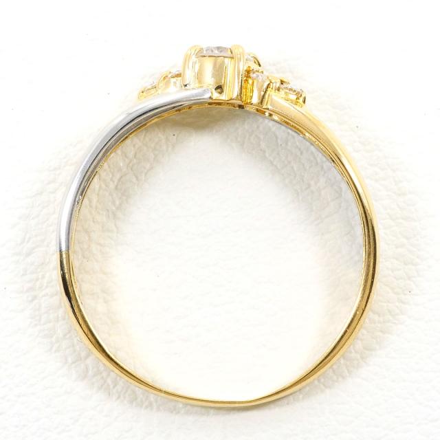 PT900 プラチナ K18 YG イエローゴールド リング・指輪 12号 ダイヤ 0.25 ct 総重量約2.2g 中古ジュエリー_1