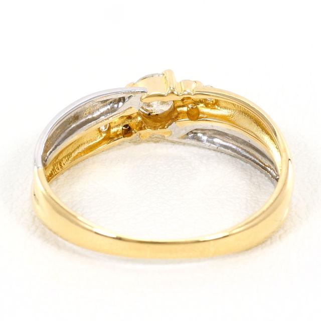 PT900 プラチナ K18 YG イエローゴールド リング・指輪 12号 ダイヤ 0.25 ct 総重量約2.2g 中古ジュエリー_2