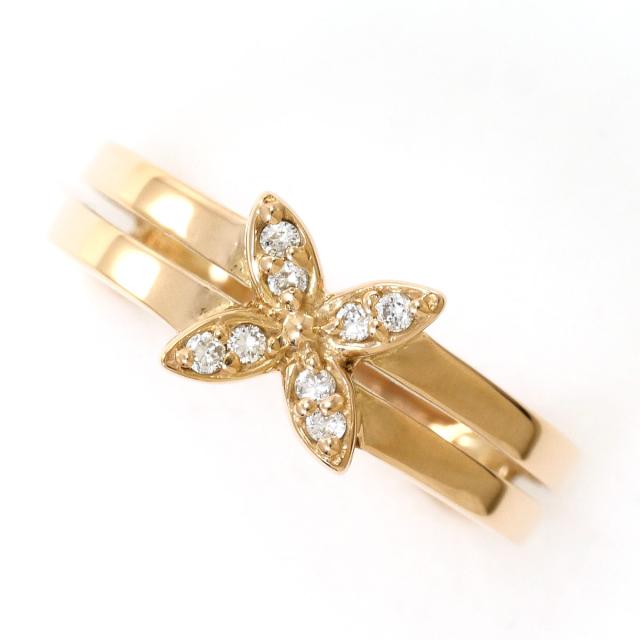 K18 18金 PG ピンクゴールド リング・指輪 5号 ダイヤ 0.05 ct 総重量約2.5g 中古ジュエリー