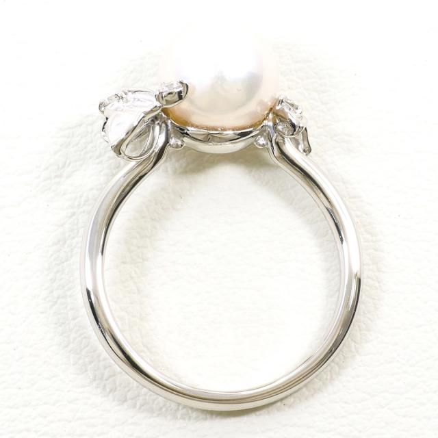PT900 プラチナ リング・指輪 9号 パール ダイヤ 0.06 ct 総重量約4.3g 中古ジュエリー_1