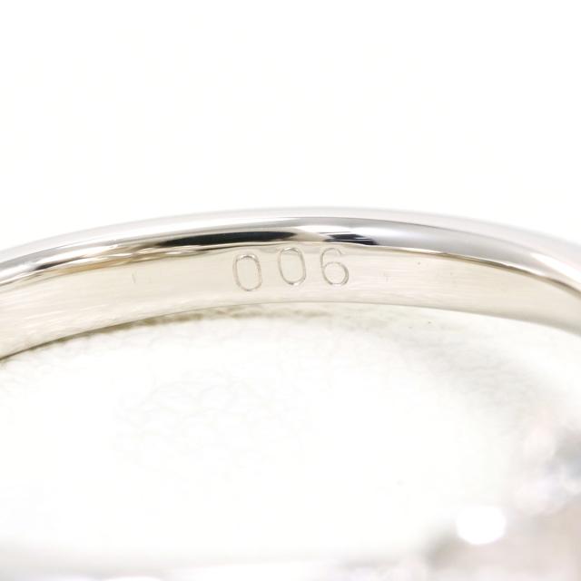 PT900 プラチナ リング・指輪 9号 パール ダイヤ 0.06 ct 総重量約4.3g 中古ジュエリー_4