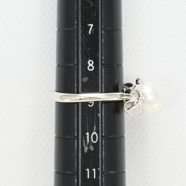 PT900 プラチナ リング・指輪 9号 パール ダイヤ 0.06 ct 総重量約4.3g 中古ジュエリー_6