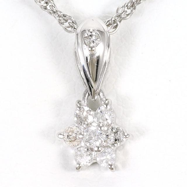 PT900 プラチナ PT850 プラチナ ネックレス ダイヤ 0.13ct 総重量約3.0g 約40cm 中古ジュエリー