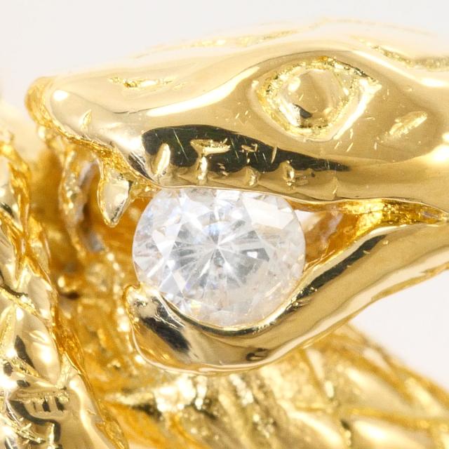 K18 18金 YG イエローゴールド リング・指輪 11.5号 ダイヤ 0.05 ct カード鑑別書 総重量約4.6g 中古ジュエリー_1
