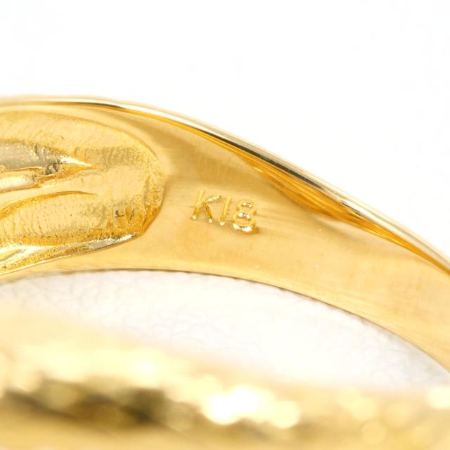 K18 18金 YG イエローゴールド リング・指輪 11.5号 ダイヤ 0.05 ct カード鑑別書 総重量約4.6g 中古ジュエリー_4