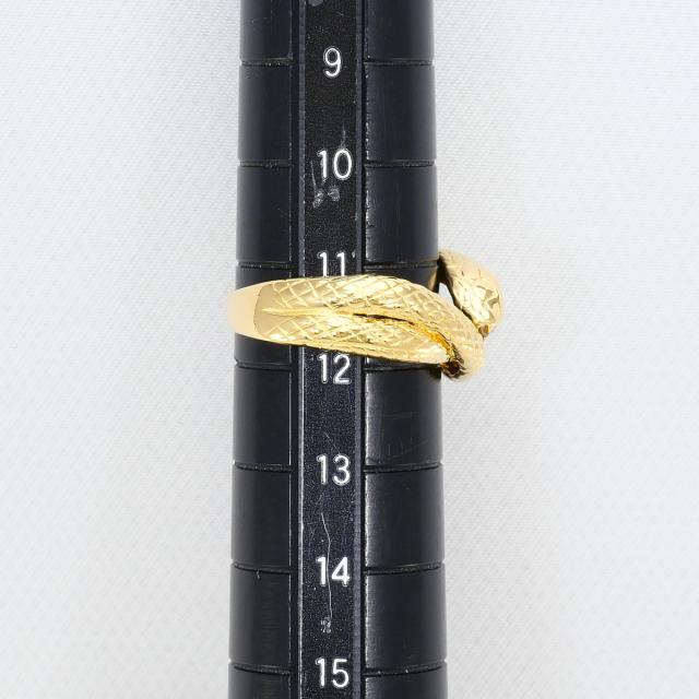 K18 18金 YG イエローゴールド リング・指輪 11.5号 ダイヤ 0.05 ct カード鑑別書 総重量約4.6g 中古ジュエリー_7