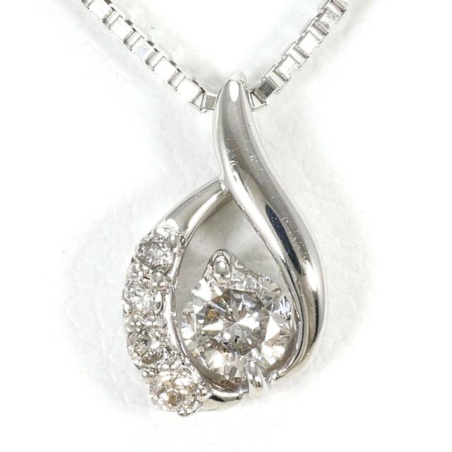 【通常価格より15%OFF】PT900 プラチナ PT850 プラチナ ネックレス ダイヤ 0.20 ct カード鑑別書 総重量約3.3g 約45cm 中古ジュエリー
