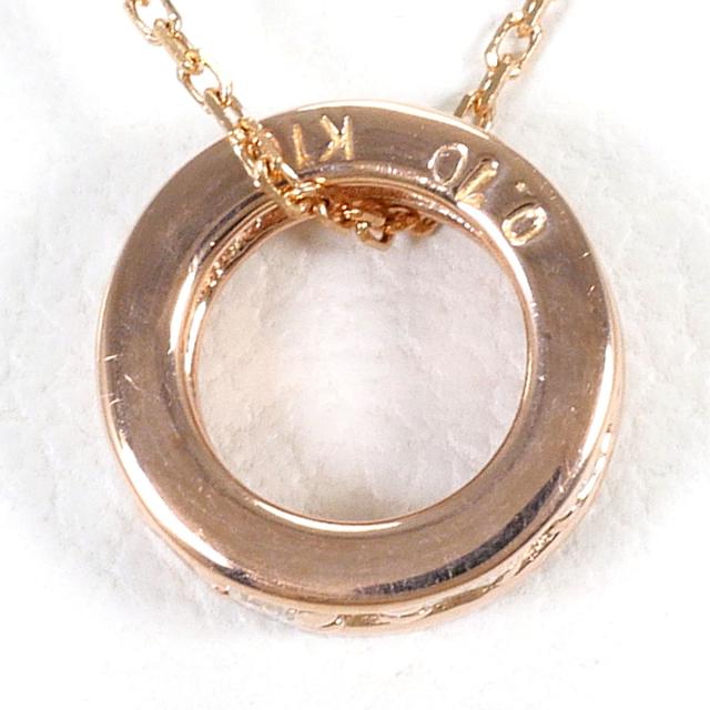 K10 10金 PG ピンクゴールド ネックレス ダイヤ 0.10ct 総重量約0.8g 約46cm 中古ジュエリー_2
