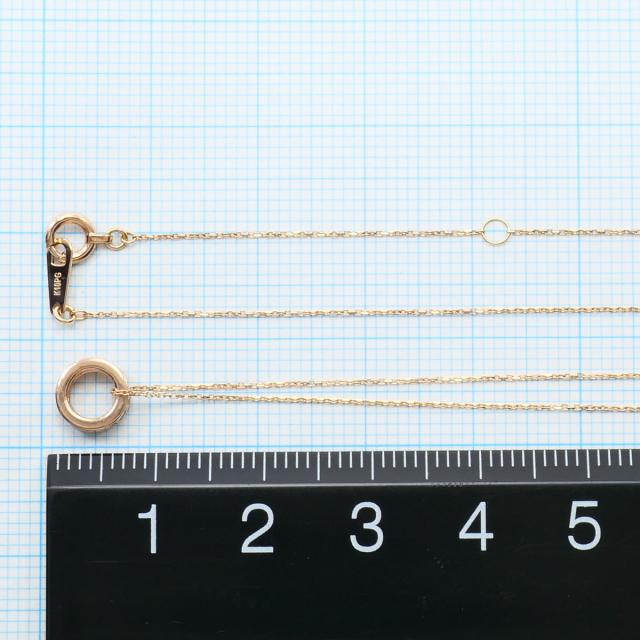 K10 10金 PG ピンクゴールド ネックレス ダイヤ 0.10ct 総重量約0.8g 約46cm 中古ジュエリー_3