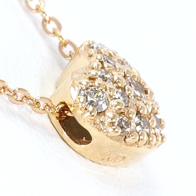 K10 10金 PG ピンクゴールド ネックレス ダイヤ 0.12ct 総重量約1.2g 約40cm 中古ジュエリー_1
