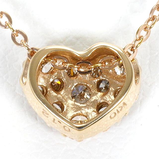 K10 10金 PG ピンクゴールド ネックレス ダイヤ 0.12ct 総重量約1.2g 約40cm 中古ジュエリー_2