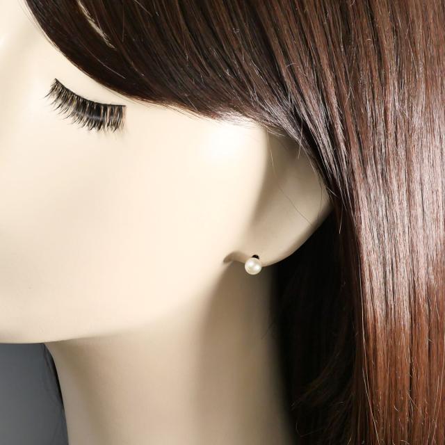 K14 14金 WG 白いことゴールド ピアス パール 総掛け目約0.8g 中古宝飾品