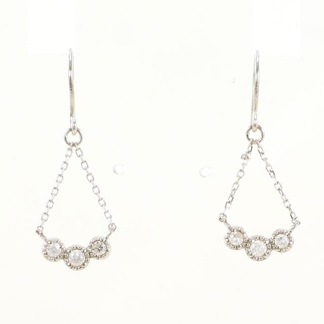 PT900 プラチナ ピアス ダイヤ 総重量約0.6g 中古ジュエリー