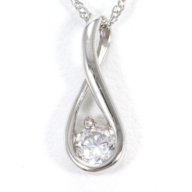 PT900 プラチナ PT850 プラチナ ネックレス ダイヤ 0.22ct 総重量約1.8g 約39cm 中古ジュエリー