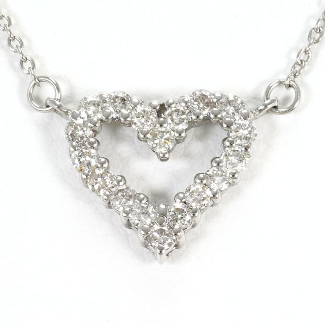 PT850 プラチナ ネックレス ダイヤ 0.30ct 総重量約2.5g 約43cm 中古ジュエリー