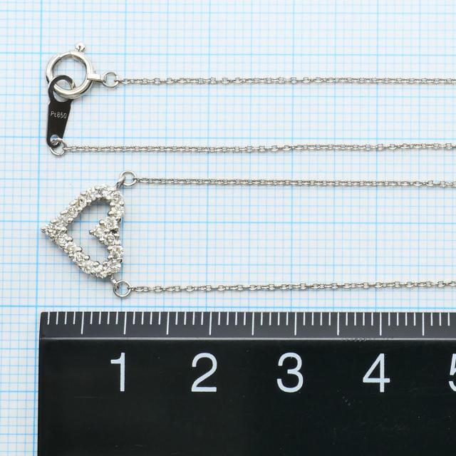 PT850 プラチナ ネックレス ダイヤ 0.30ct 総重量約2.5g 約43cm 中古ジュエリー_3