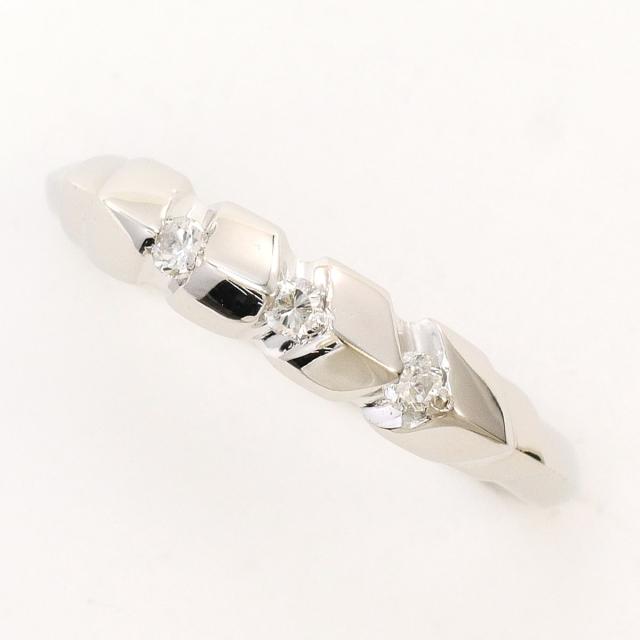 PT900 プラチナ リング・指輪 9号 ダイヤ 0.08ct 総重量約2.8g 中古ジュエリー