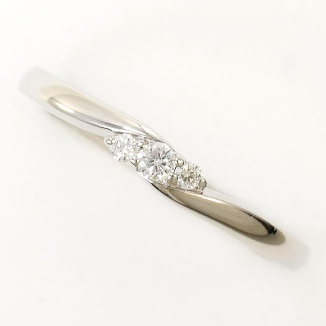 PT900 プラチナ リング・指輪 14号 ダイヤ 0.06ct 総重量約2.1g 中古ジュエリー