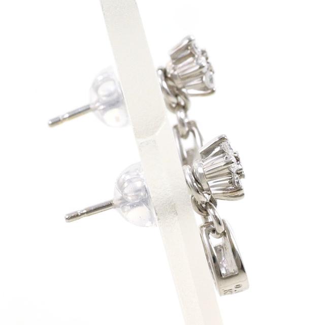 K18 18金 WG ホワイトゴールド ピアス ピンクダイヤ 0.03ct ダイヤ 0.12 ct 総重量約1.7g 中古ジュエリー_1