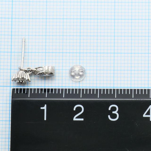 K18 18金 WG ホワイトゴールド ピアス ピンクダイヤ 0.03ct ダイヤ 0.12 ct 総重量約1.7g 中古ジュエリー_3