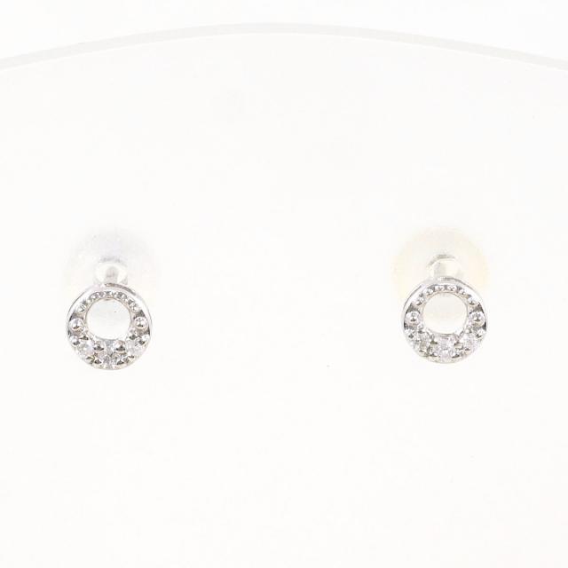 K10 10金 WG ホワイトゴールド ピアス ダイヤ 総重量約0.3g 中古 