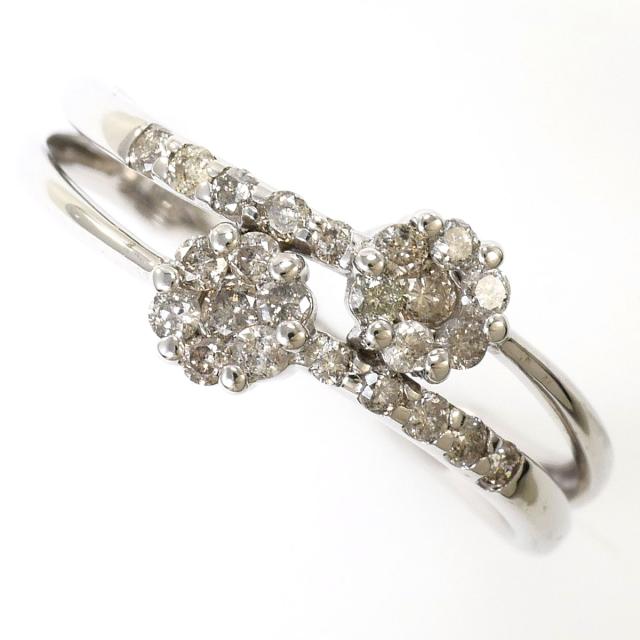 リング ダイヤモンド 0.03ct 10金 ホワイトゴールド K10 WG 華奢