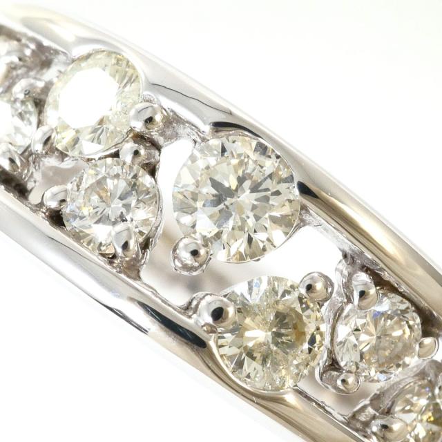 K18 18金 WG ホワイトゴールド リング・指輪 8.5号 ダイヤ 0.55ct カード鑑別書 総重量約3.6g 中古ジュエリー_1