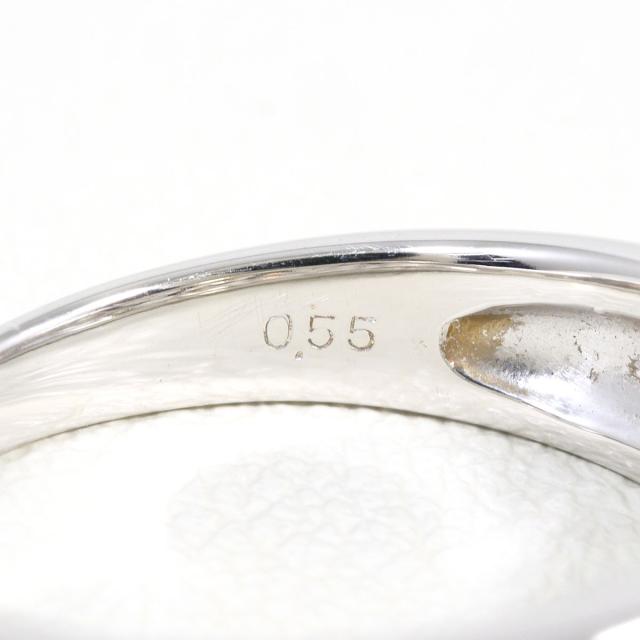 K18 18金 WG ホワイトゴールド リング・指輪 8.5号 ダイヤ 0.55ct カード鑑別書 総重量約3.6g 中古ジュエリー_5