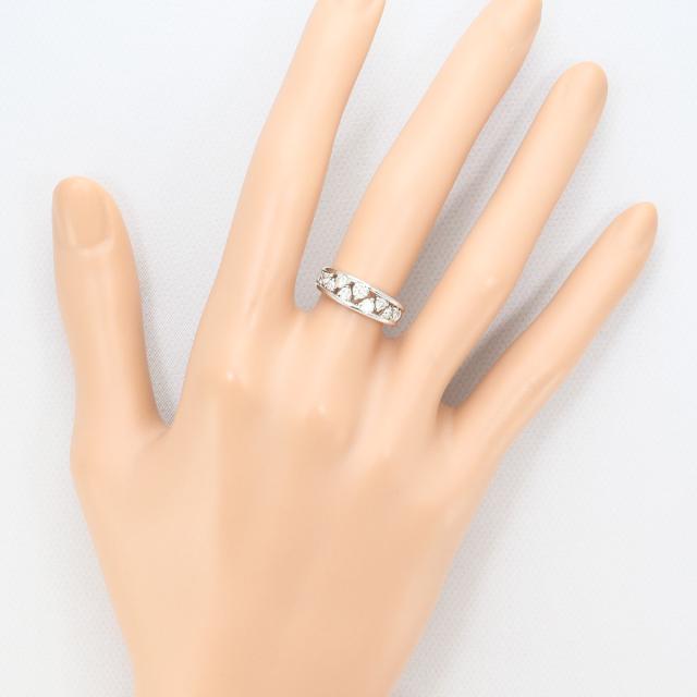 K18 18金 WG ホワイトゴールド リング・指輪 8.5号 ダイヤ 0.55ct カード鑑別書 総重量約3.6g 中古ジュエリー_6