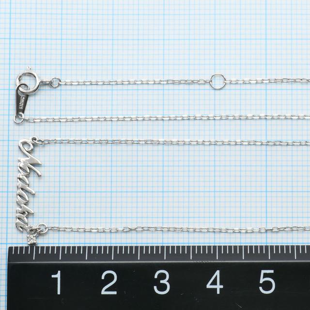 K10 10金 WG ホワイトゴールド ネックレス ダイヤ 0.01ct 総重量約1.4g 約42cm ジュエリー 中古_3